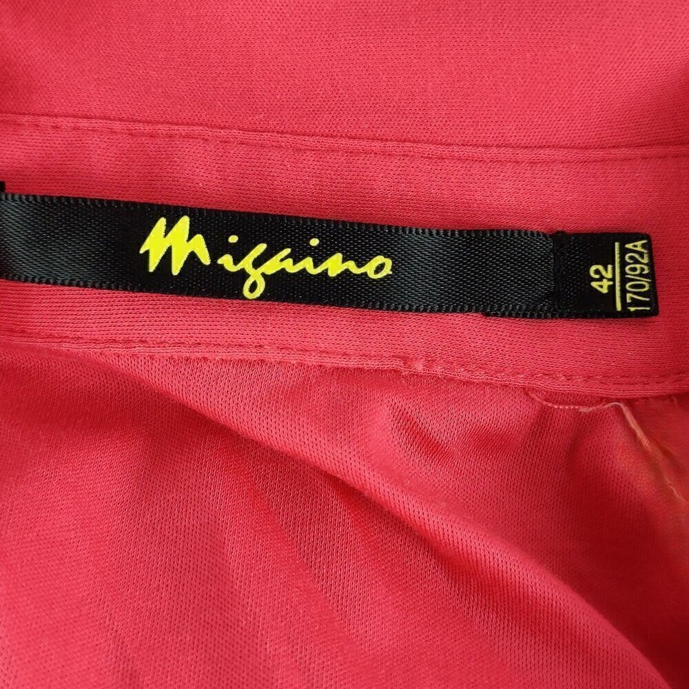 Migaino Womens 100% Cotton Pink/Coral Belted Midi Dress Size 42 (About A Size 6) - Picture 9 of 11